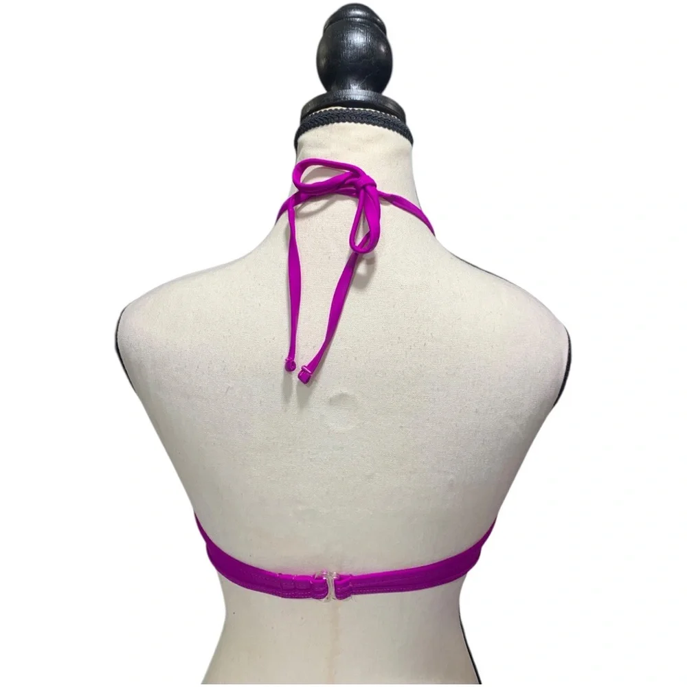 No Boundaries Juniors' Strappy Solid High-Neck Swim Top - Picture 4 of 11